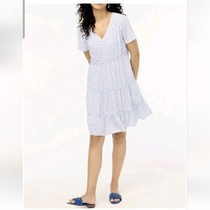 J Crew Factory Soft Blue Floral Mini Dress